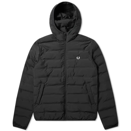 FRED PERRY BLACK INSULATED HOODED BRENTHAM JACKET