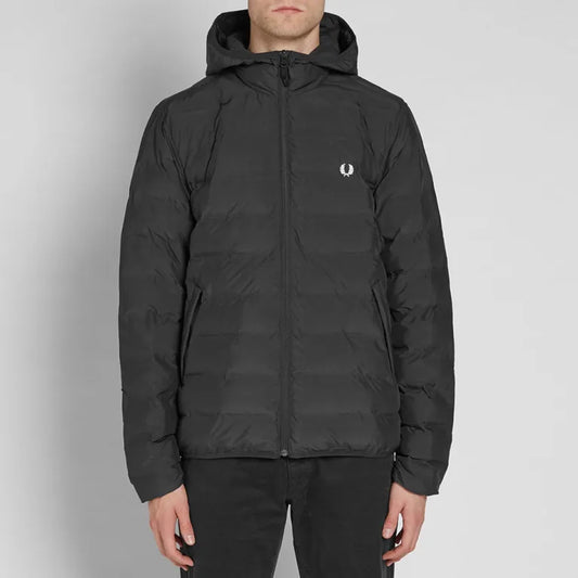 FRED PERRY BLACK INSULATED HOODED BRENTHAM JACKET
