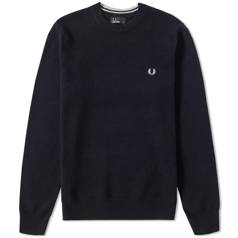 FRED PERRY TEXTURED TUCK STITCH CREW SWEAT Posers Hollywood