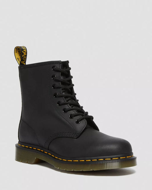 1460 Black Greasy Leather Lace Up Boot