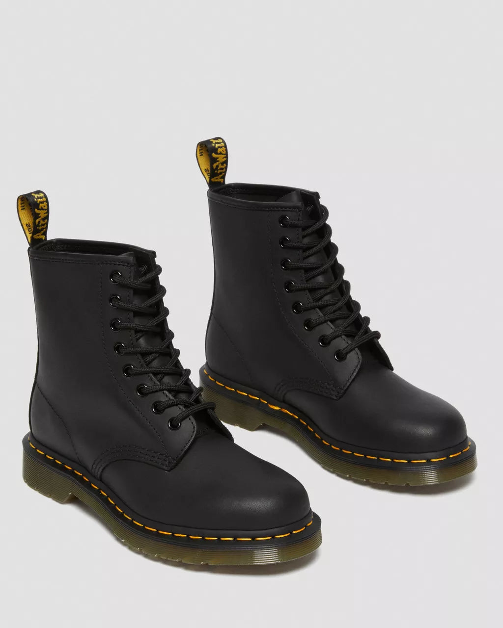 1460 Black Greasy Leather Lace Up Boot
