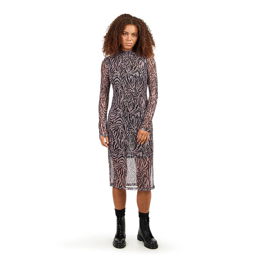 Zebra Print Mesh Dress