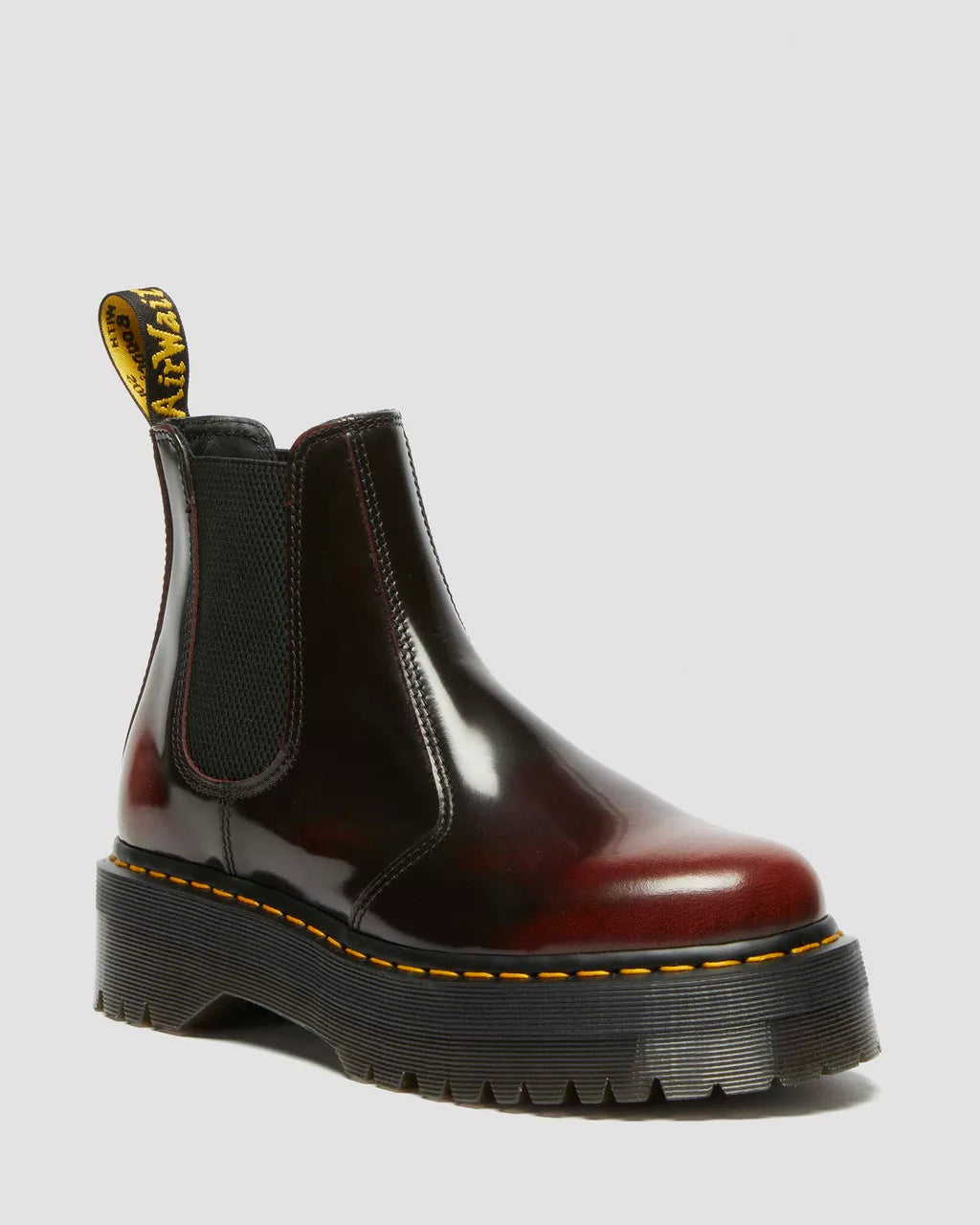 2976 Quad Cherry Red Arcadia Chelsea Platform Boots