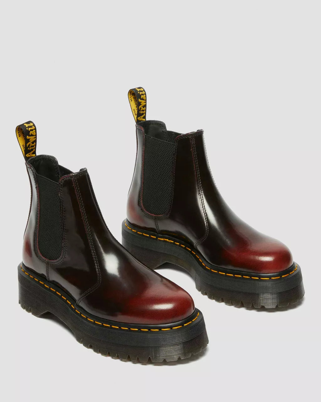 2976 Quad Cherry Red Arcadia Chelsea Platform Boots
