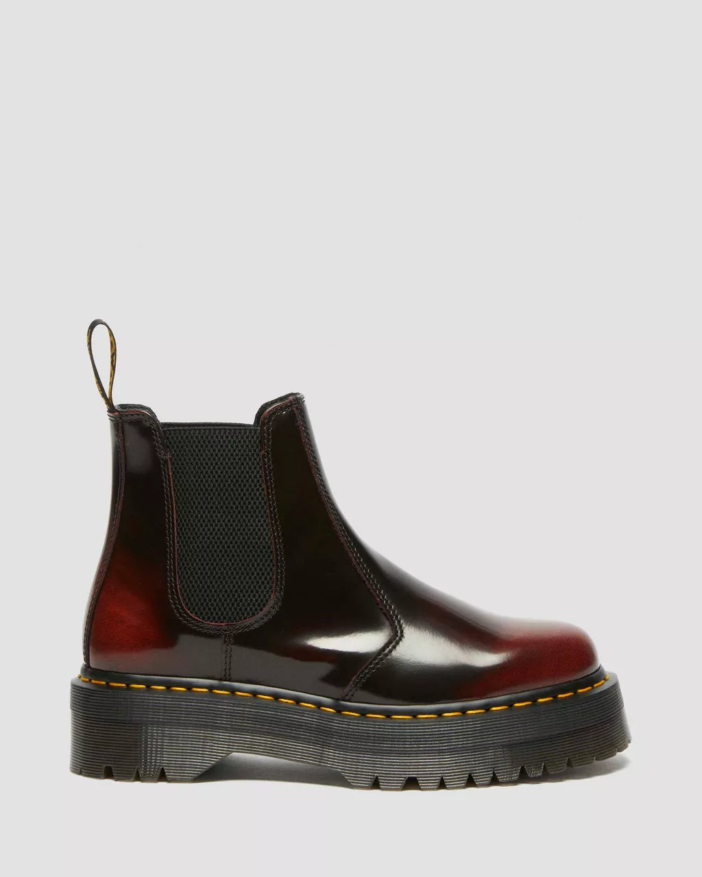 2976 Quad Cherry Red Arcadia Chelsea Platform Boots