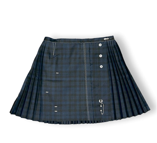 Fred Perry Black x Le Kilt Tonal Tartan Tennis Skirt