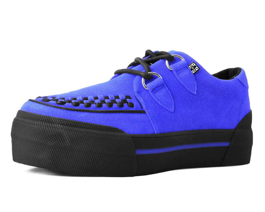 T.U.K.Cobalt Blue Suede Platform Creeper Sneaker