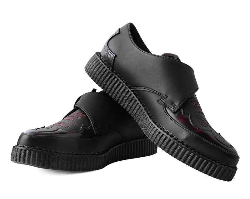 T.U.K Black & Burgundy Rub Off TUKskin Western Pointed Creeper