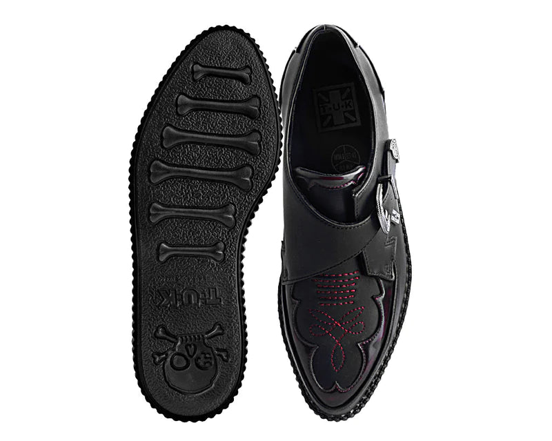 T.U.K Black & Burgundy Rub Off TUKskin Western Pointed Creeper