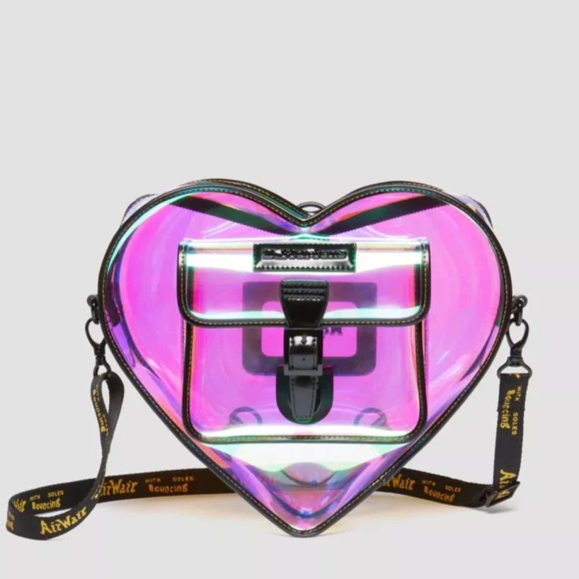 Heart Shaped Iridescent Transparent Backpack on