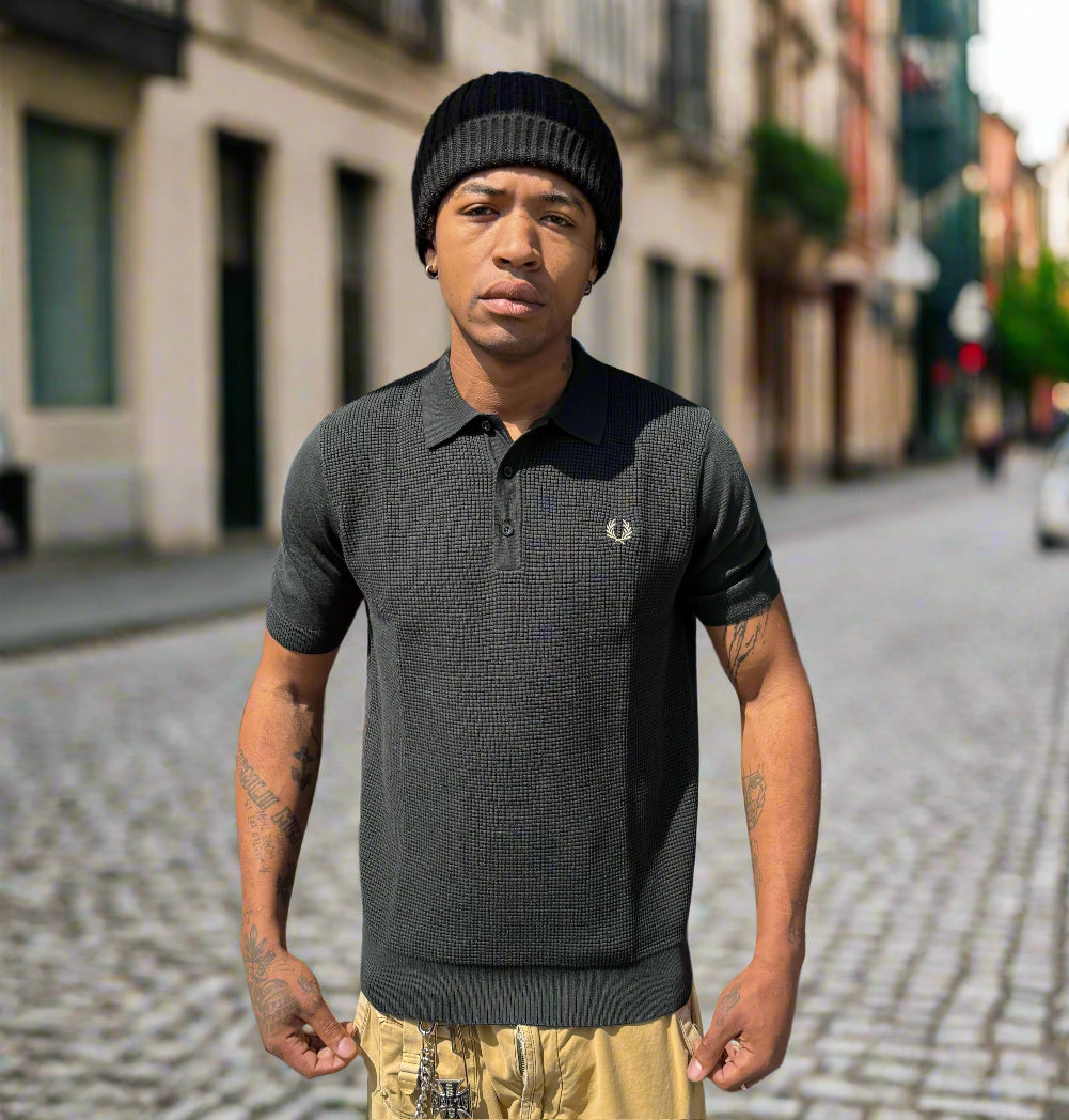 Fred Perry Waffle Stitch Knitted Shirt