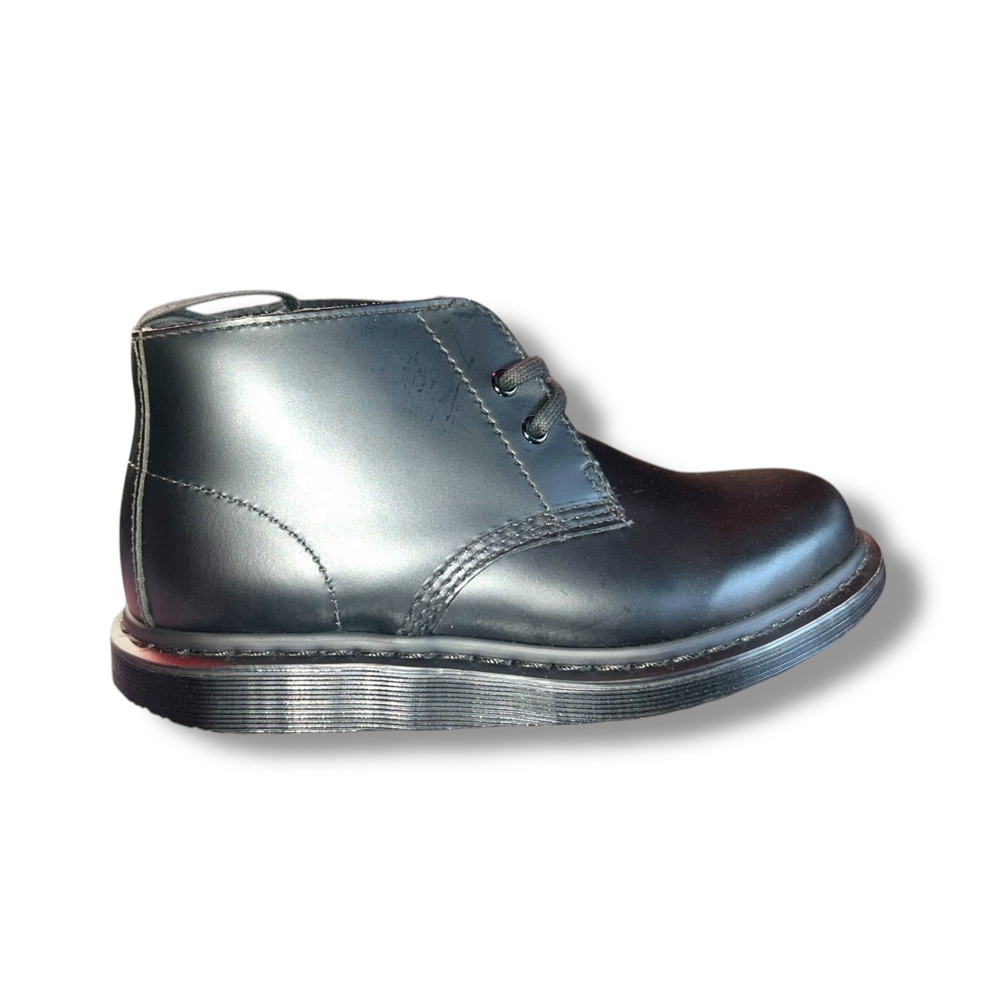 Manton Black Noir Lisse Bottine 2 Œillets