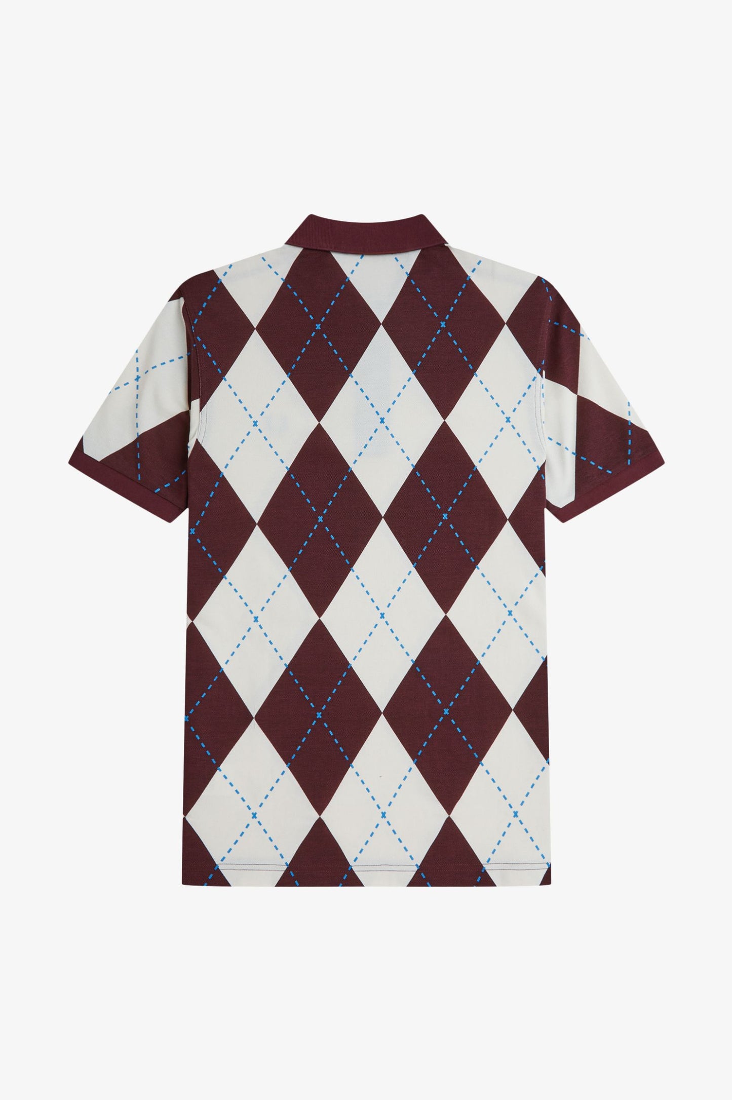 Argyle patterned shirt on a white background