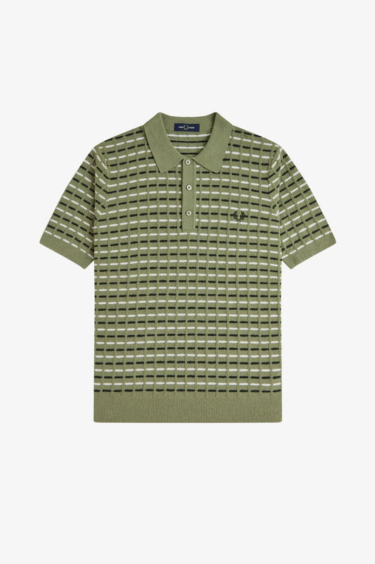 Chemise en maille côtelée bouclée Fred Perry