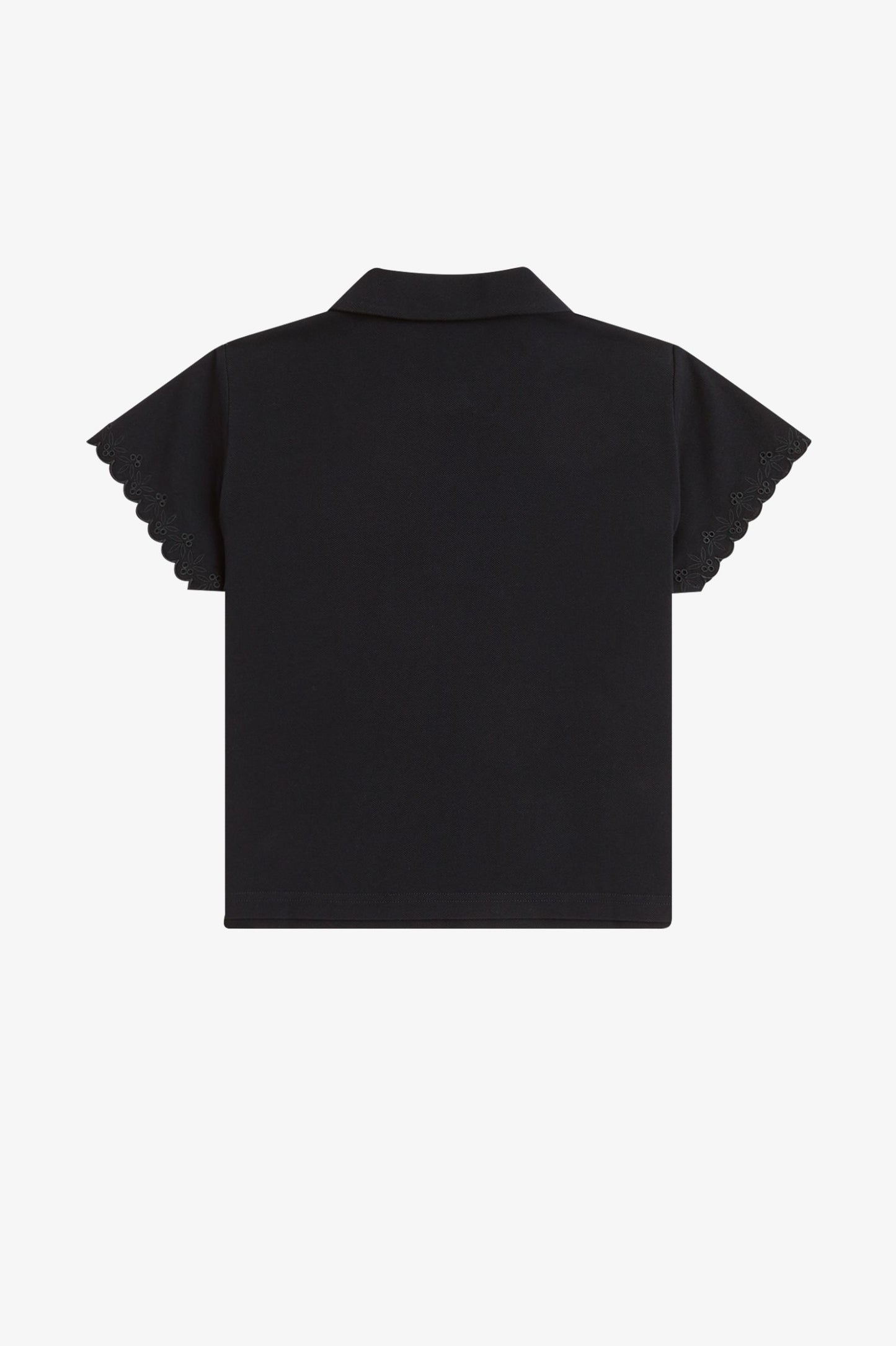 Black polo shirt on a white background