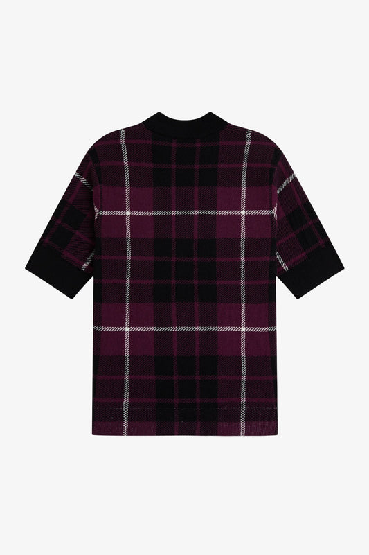 Bouclé Tartan Knitted Shirt