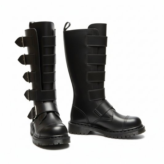 Gripfast Black Leather Strap Steel Cap Boot