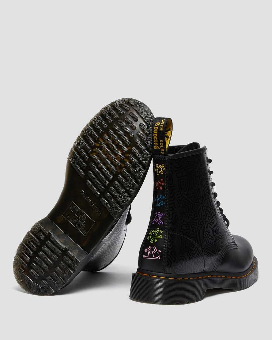 1460 Keith Haring Black+Multi KH Fig Smooth Boot