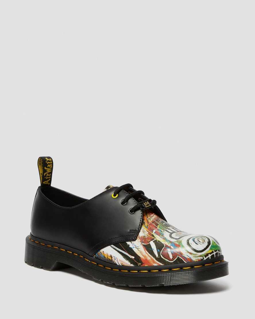 1461 Basquiat Black+Multi Dustheads Backhand+Smooth Leather Oxford Shoes