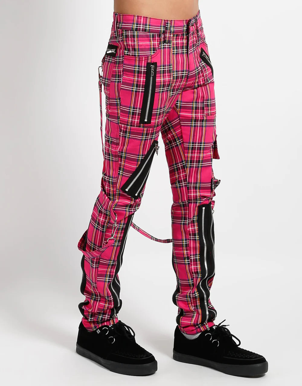 Tripp NYC Pink Plaid Bonage Pants