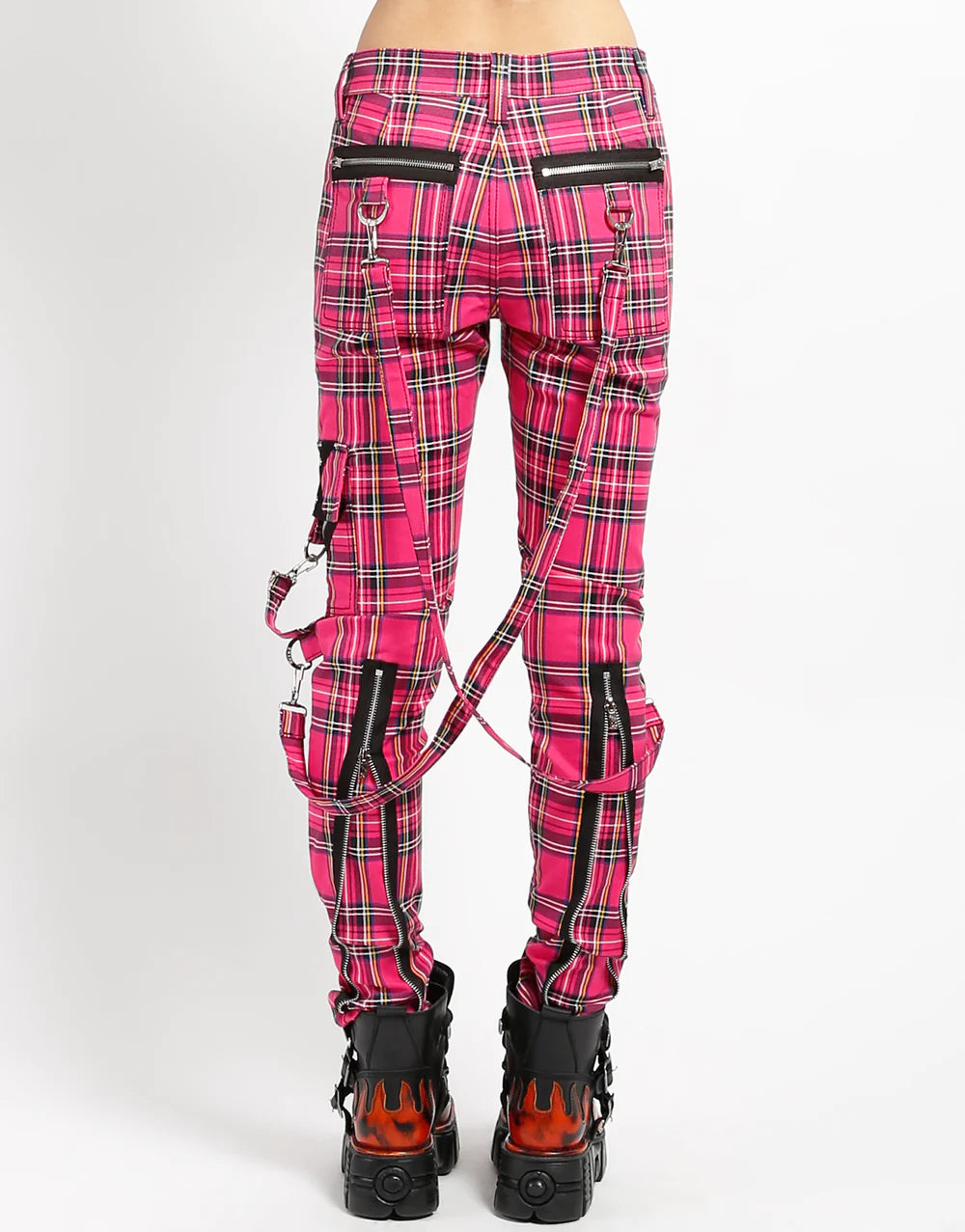 Tripp NYC Pink Plaid Bonage Pants