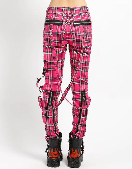 Tripp NYC Pink Plaid Bonage Pants