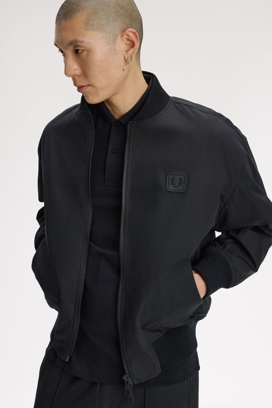 Leather Patch Bomber Jacket