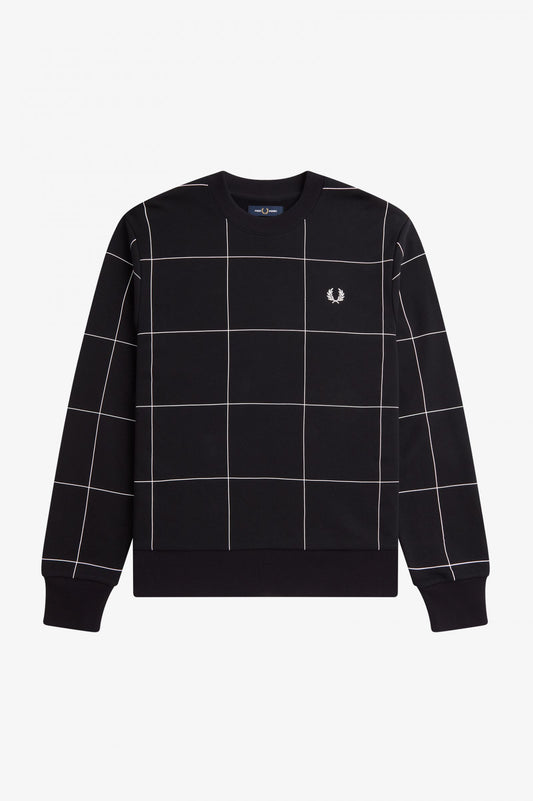 Fred Perry Black Grid Detail Sweatshirt