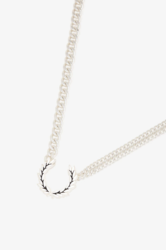 Fred Perry Double Chain Laurel Wreath Necklace