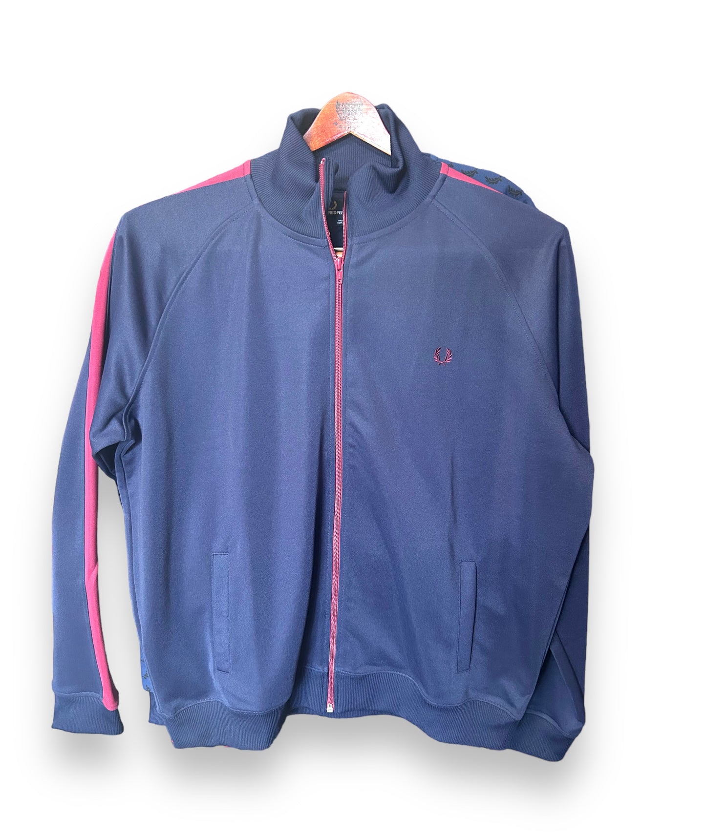 FRED PERRY CARBON BLUE CONTRAST PANEL TRACK JACKET