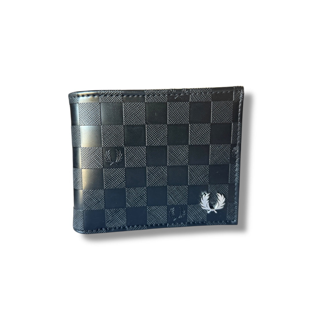 Fred Perry Black Checkerboard Wallet