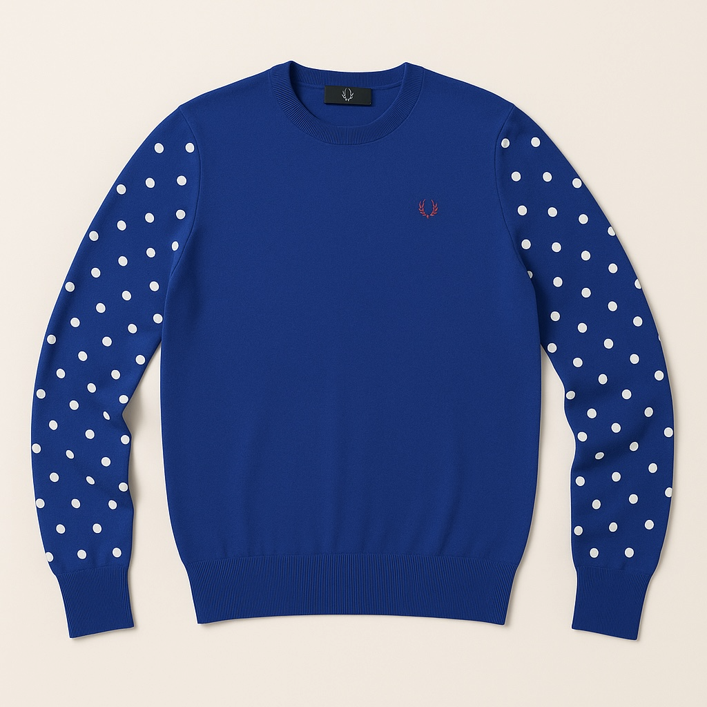 Fred Perry Polka Dot Navy Sweater