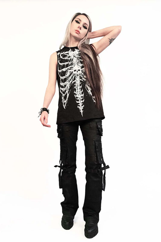 Lip Service Dead Inside Rib Cage Sleeveless T-shirt