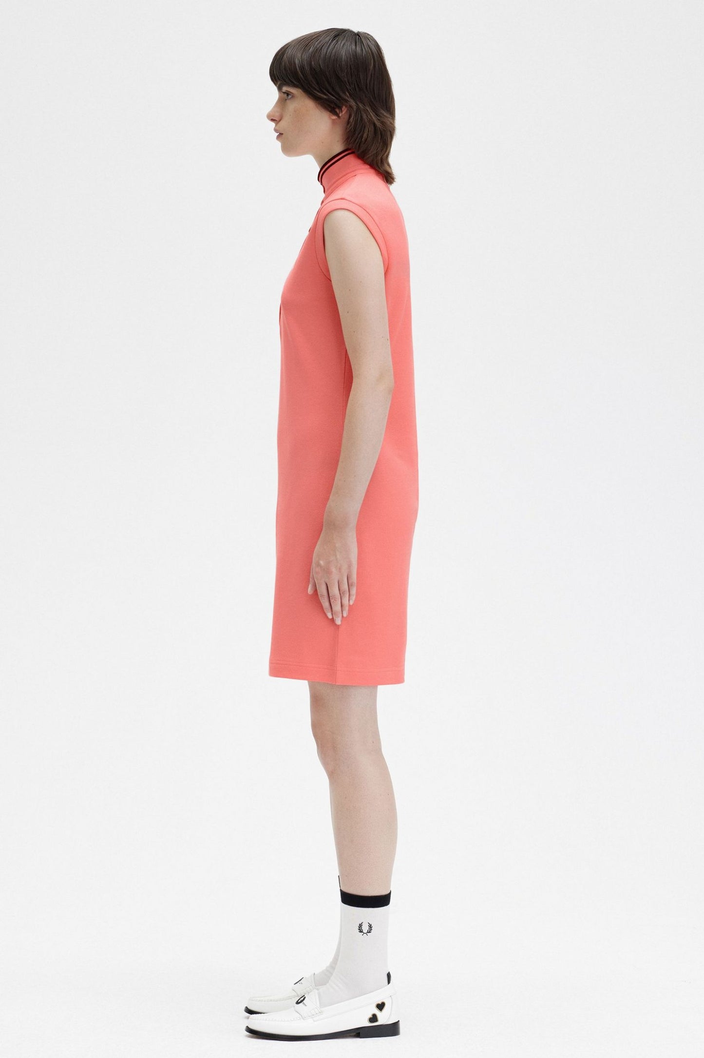 Printed Trim Pique Dress