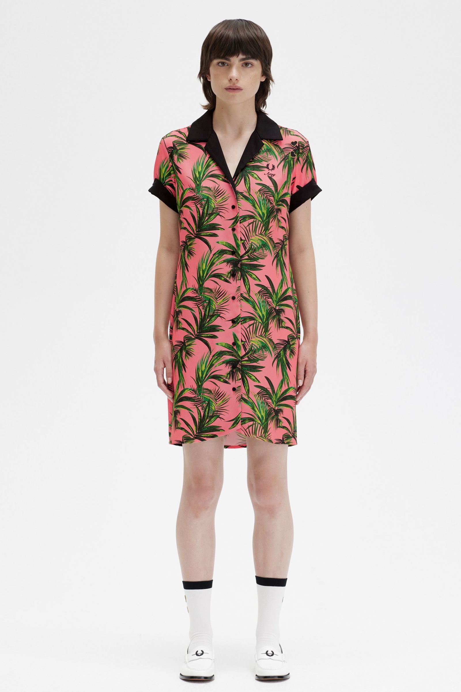 Palm print hot sale shirt dress