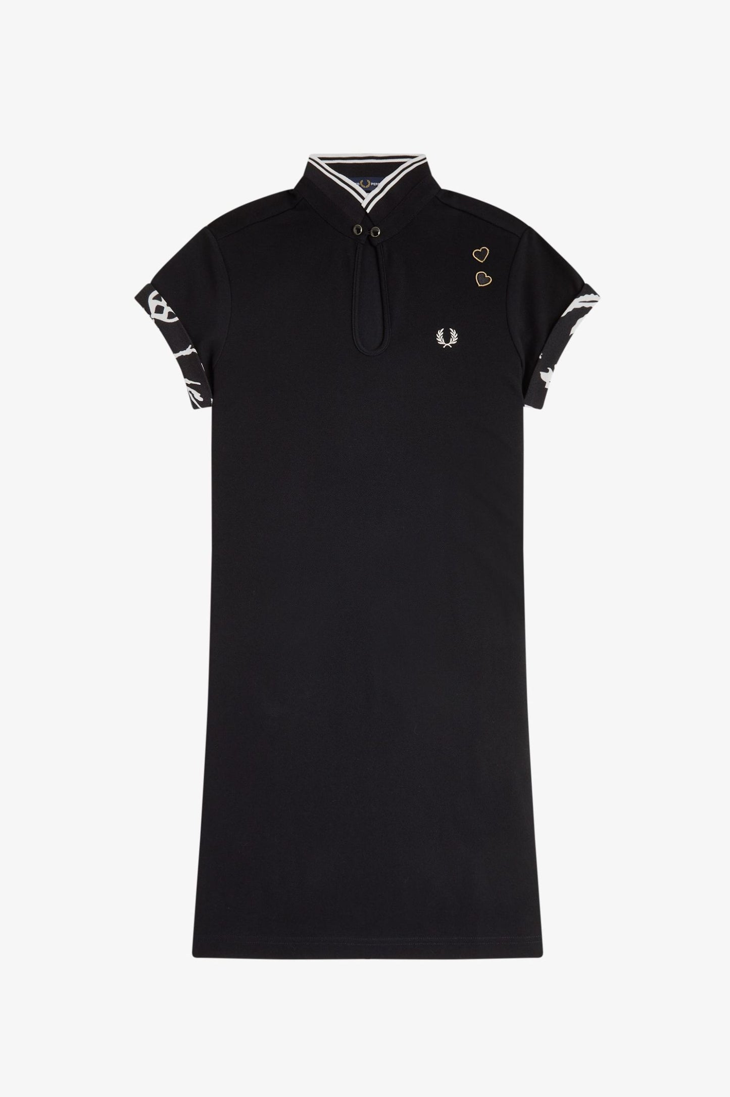 Printed Trim Pique Dress