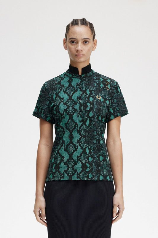 Amy Winehouse Snake Print Polo Shirt