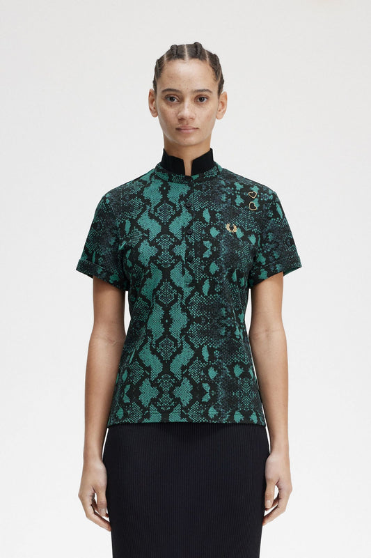 Fred Perry Snake Print Polo Shirt