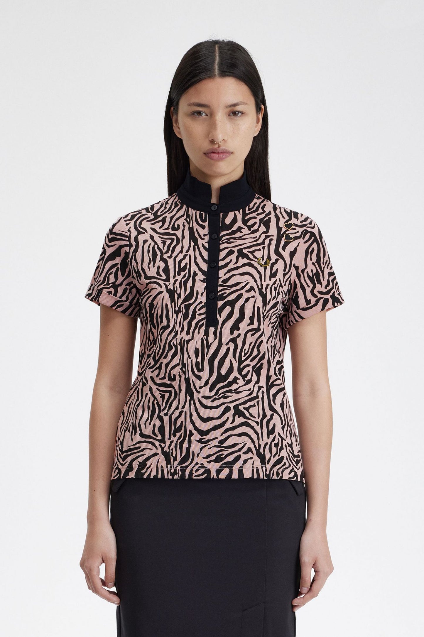 Amy Winehouse Zebra Print polo shirt