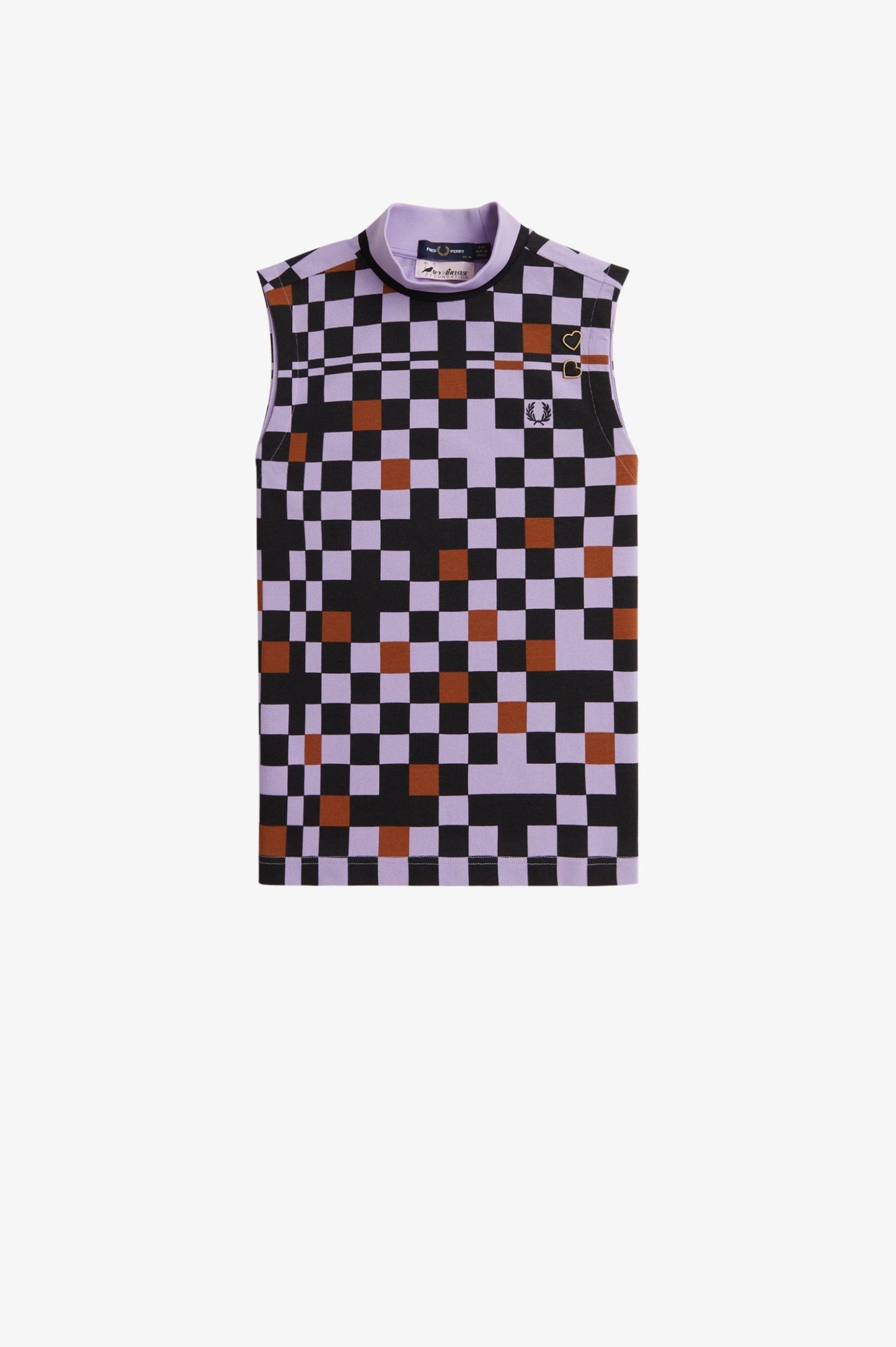 Amy Winehouse Printed Pique Mock Neck Top
