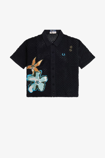 Amy Winehouse Embroidered Open-Knit Shirt