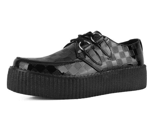 T.U.K.Black Checkered Patent Viva Mondo Creeper