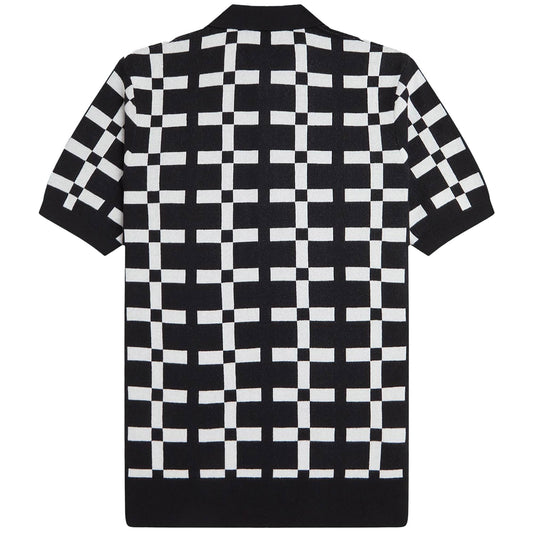 Fred Perry Geometric Jacquard Knit Polo Shirt
