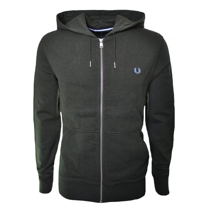Fred Perry Brit Green Marble Loopback Crew Sweat