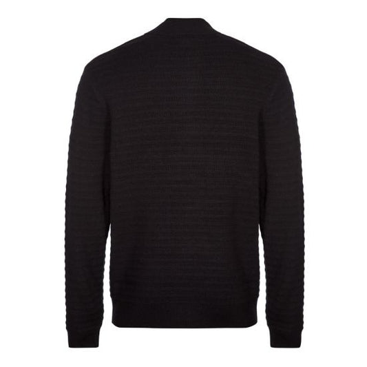 Fred Perry Black Chevron Textured Knitted Jacket