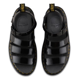 BLAIRE BLACK PATENT LAMPER SANDAL