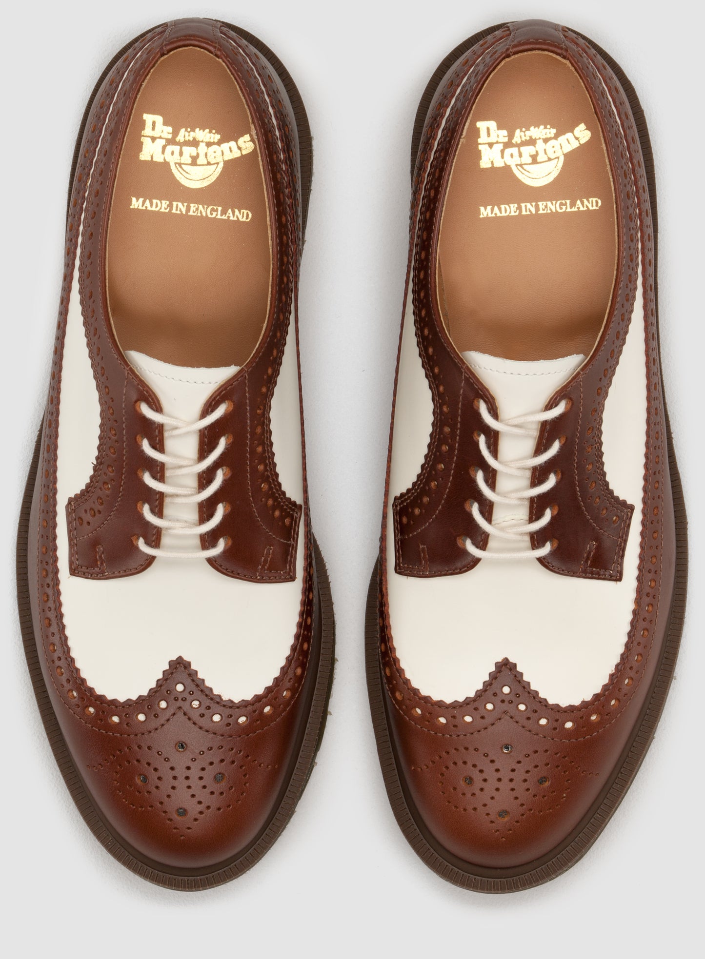 3989 TAN+OFF WHITE BROGUE SMOOTH OXFORD MIE