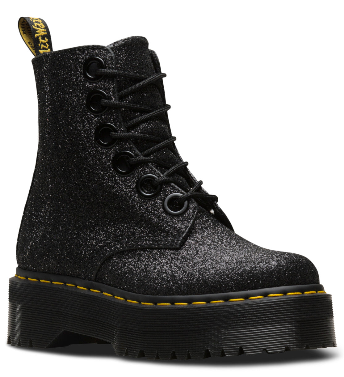 MOLLY BLACK GLITTER PLATFORM