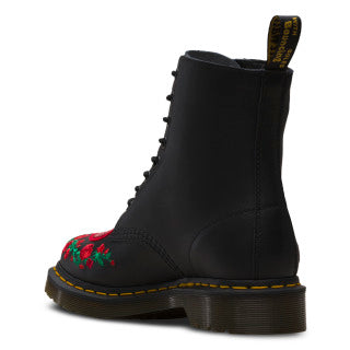 1460 PASCAL HEARTS BLACK+DMS RED SOFTY T+SEQUIN PATCH BOOT