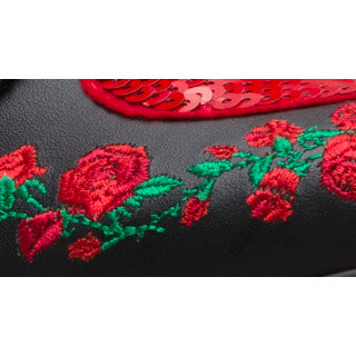 1460 PASCAL HEARTS BLACK+DMS RED SOFTY T+SEQUIN PATCH BOOT